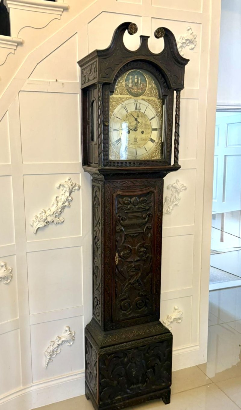 Outstanding Quality 18th Century Oak Longcase Clock - Image 11